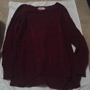 burgundy textured sweater